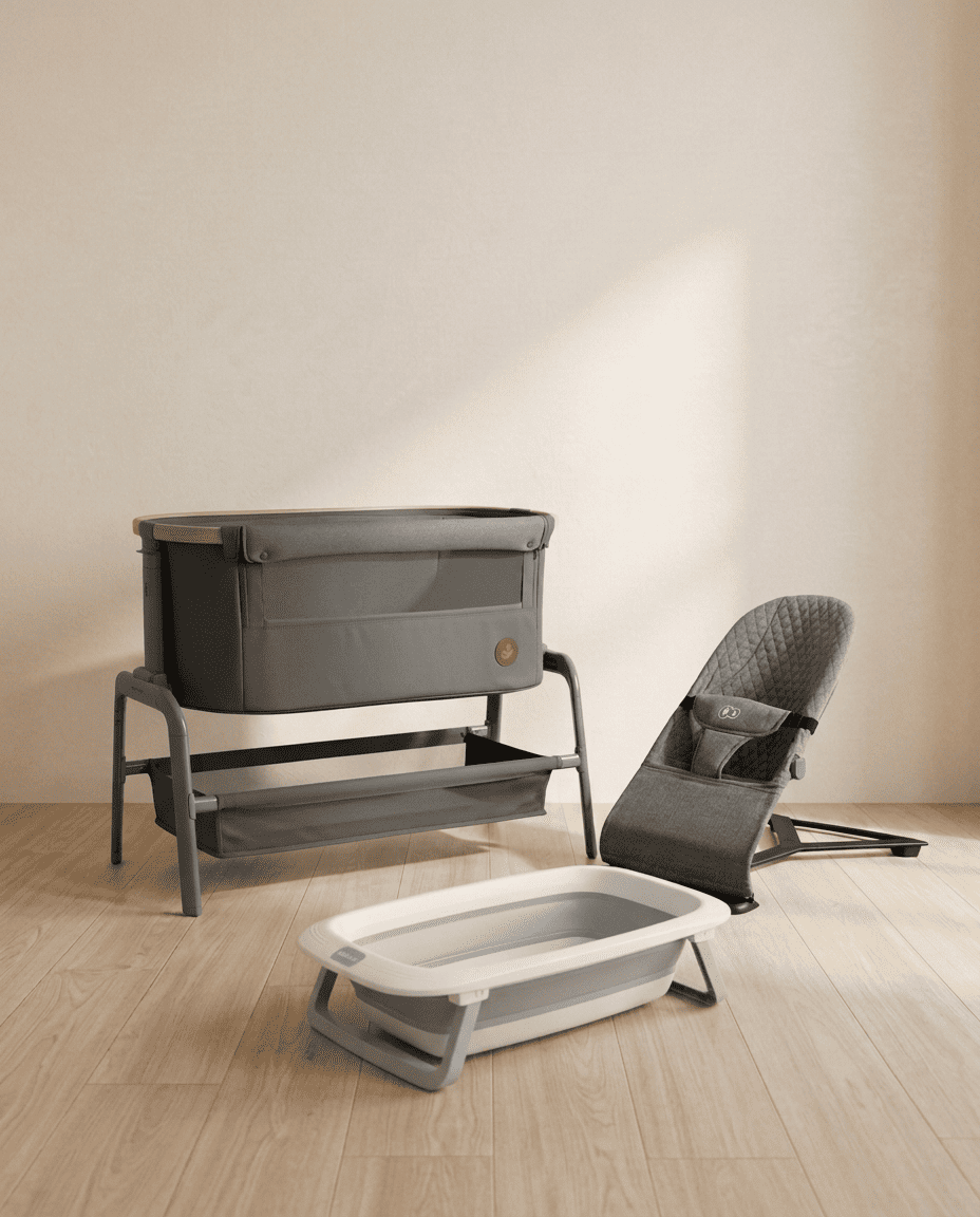 Pack Nomad Nouveau-Né avec lit cododo, transat et baignoire bébé